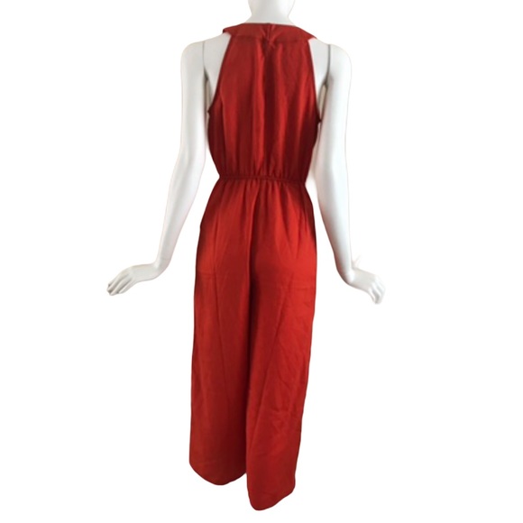 BCBGMaxAzria Surplice Woven Jumpsuit, Red Size XS - Picture 5 of 7
